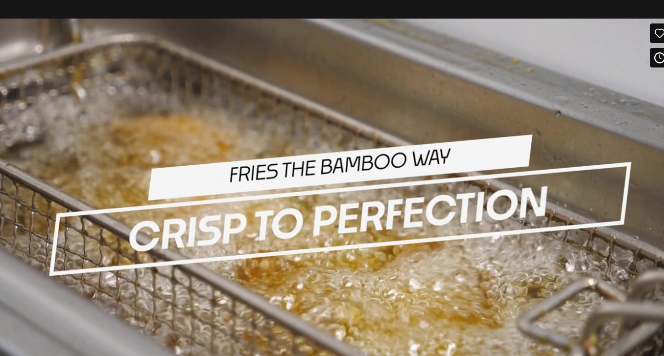 Bamboo Shack fries crisping in the fryer basket